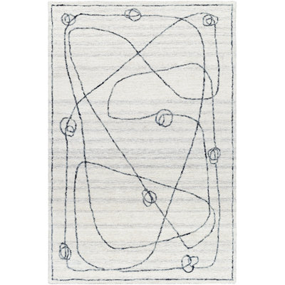 Jules Wool Abstract Area Rug in Gray