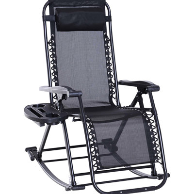 Fauteuil inclinable d'extérieur avec fauteuil inclinable noir