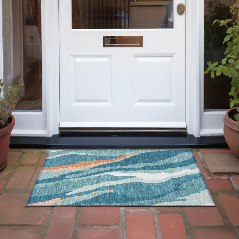 Machine Washable Indoor/Outdoor Chayden ACN1047 Rug, Rectangle 1'8" x 2'6"