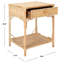 Table de chevet Elegant Boatner Coastal - l 18,5 po en osier et bambou avec tiroir et tablette ouverte-1455529942