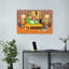 Retro Couple'S Sweet Escape Colorful Modern Retro Dog Architecture Wall Art Print 1 Piece Wrapped Canvas Wall Art-1800906117