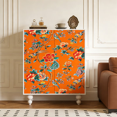 Solid Wood Rectangle Accent Chests Cabinet