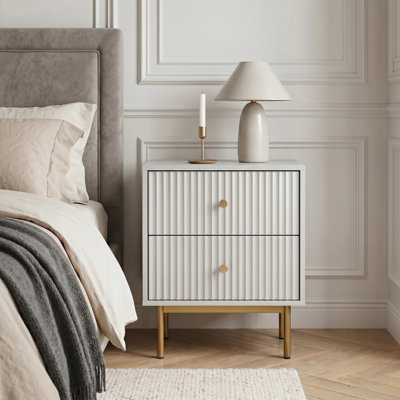 Aivis 50cm W Metal Bedside Table