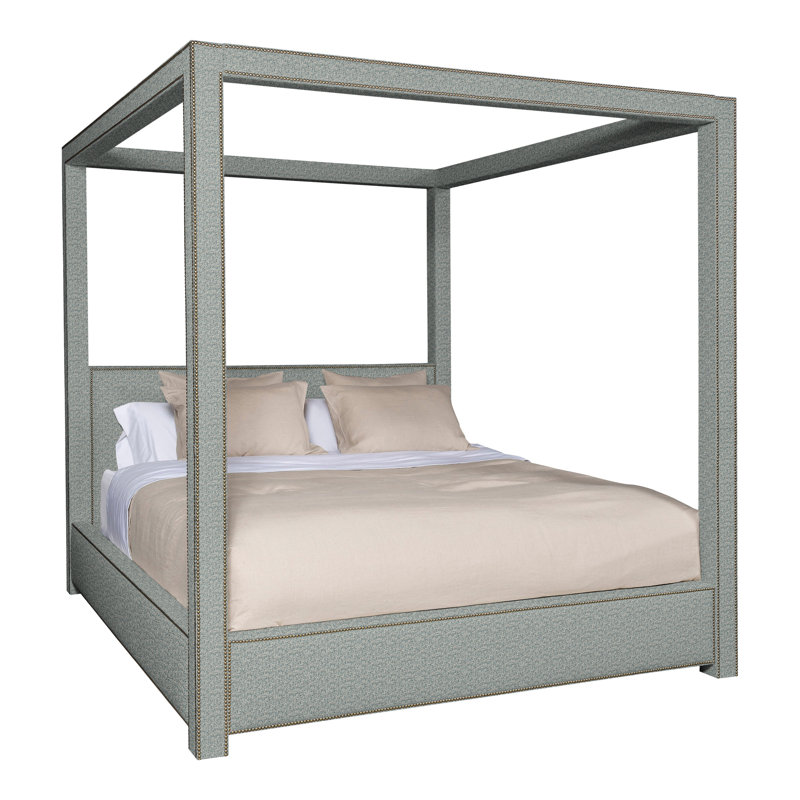 Eastwood By Thom Filicia Upholstered Canopy Bed, Callaloo Cotton, California King, No