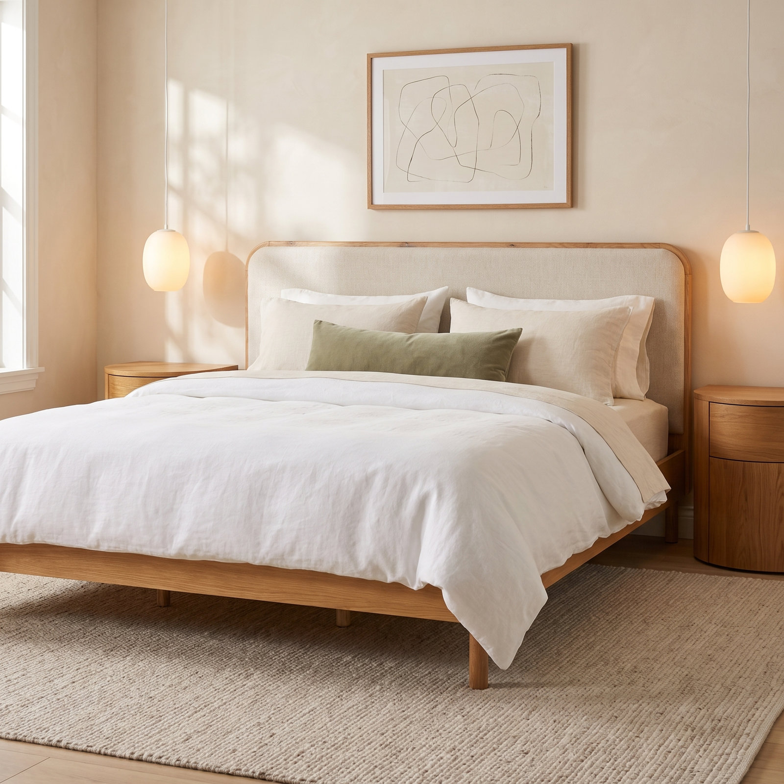 Wood Frame Bed, King