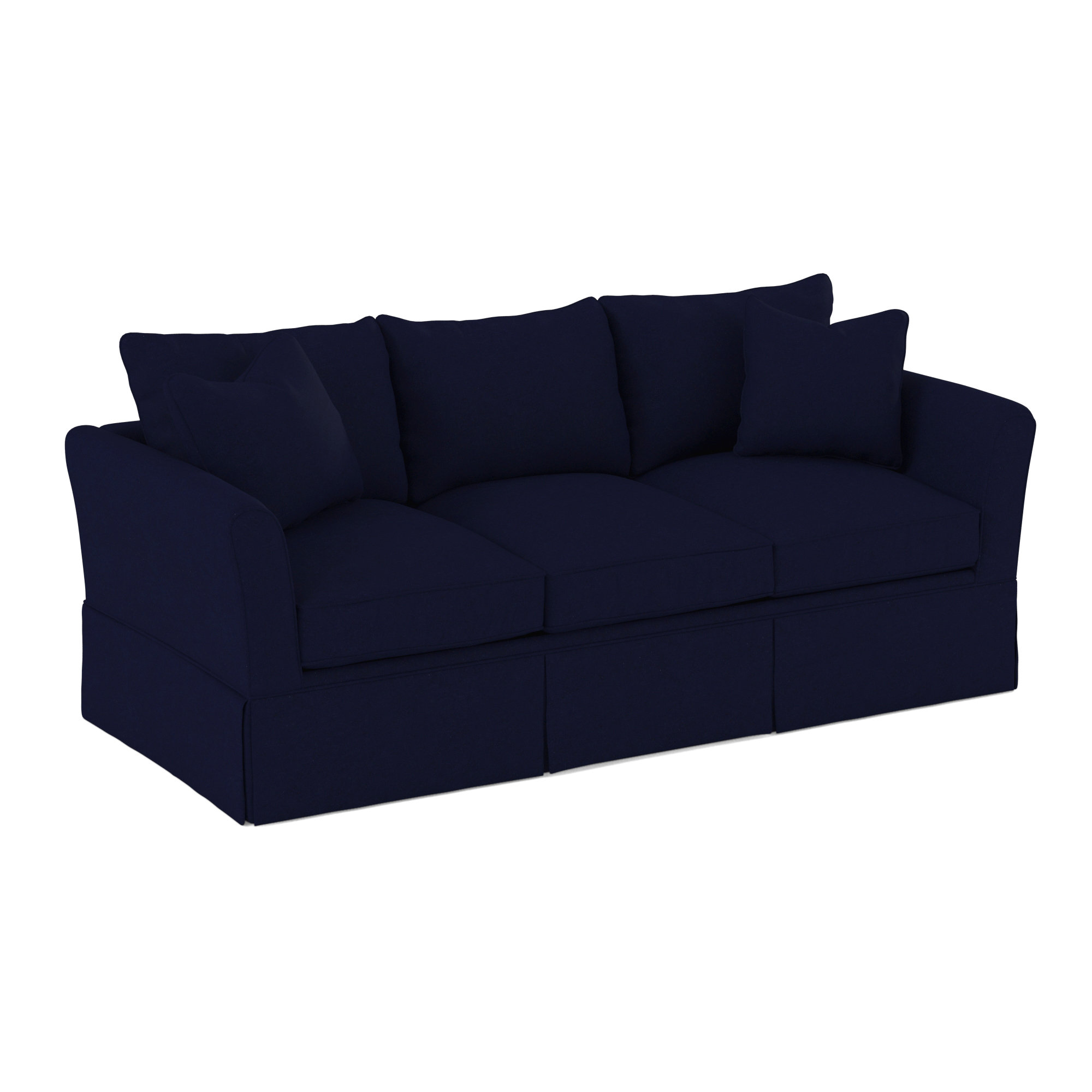 Shelby 82'' Upholstered Sofa, Bella Ink Blue Performance Velvet