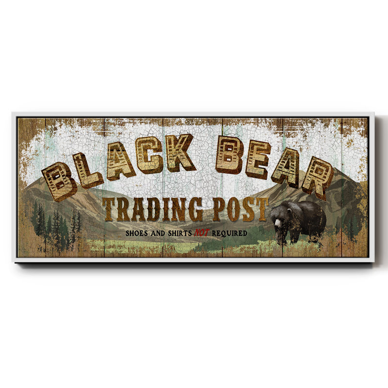 Black Bear Trading Post - Toile encadrée, H 12 po x l 30 po