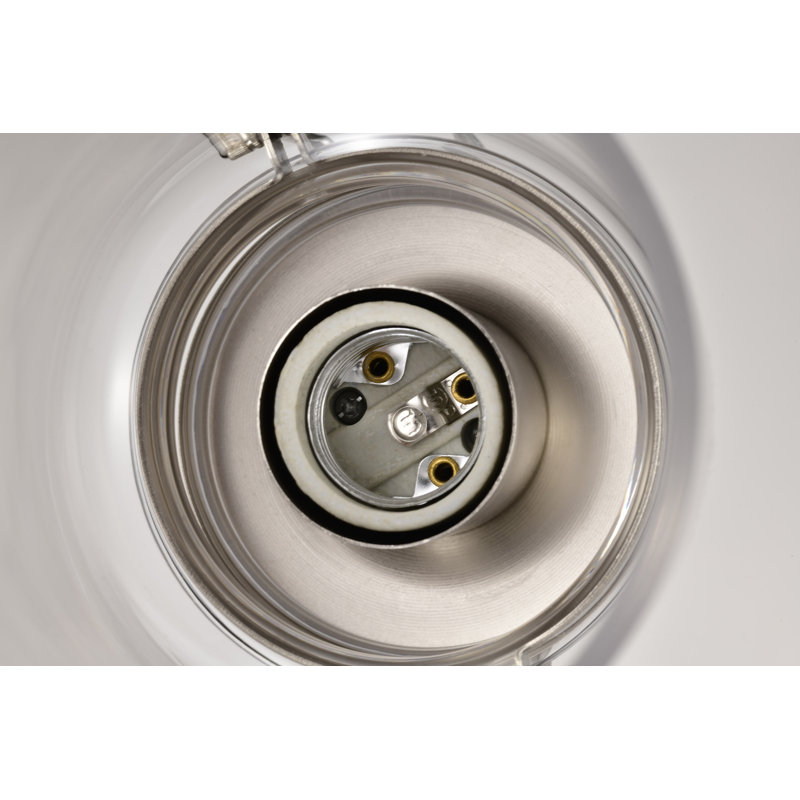 Luminaire suspendu en pot 1 lumière Malaki, Nickel brossé