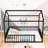 Metal Floor Bed With Guardrails, House-Shaped Design-1108250085-1108250084