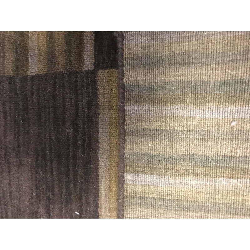 Gabbeh Wool Checkered Area Rug in Purple/Green, Rectangle 8' x 9'11"