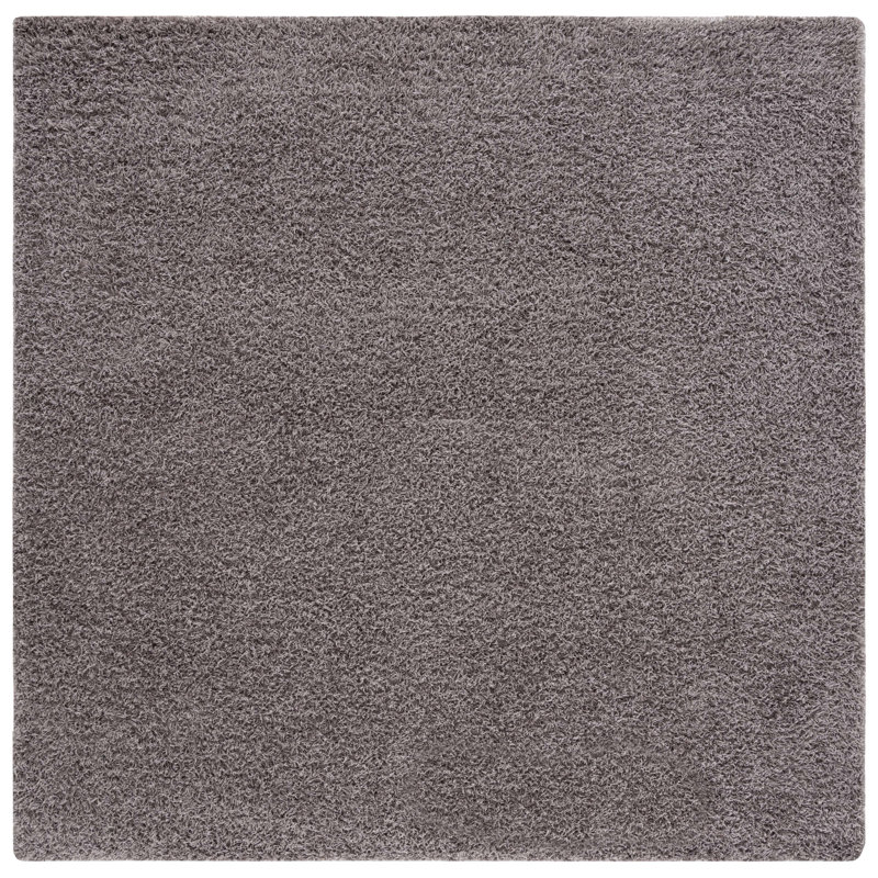 Assar Handmade Tufted Silver Area Rug, Square 7'