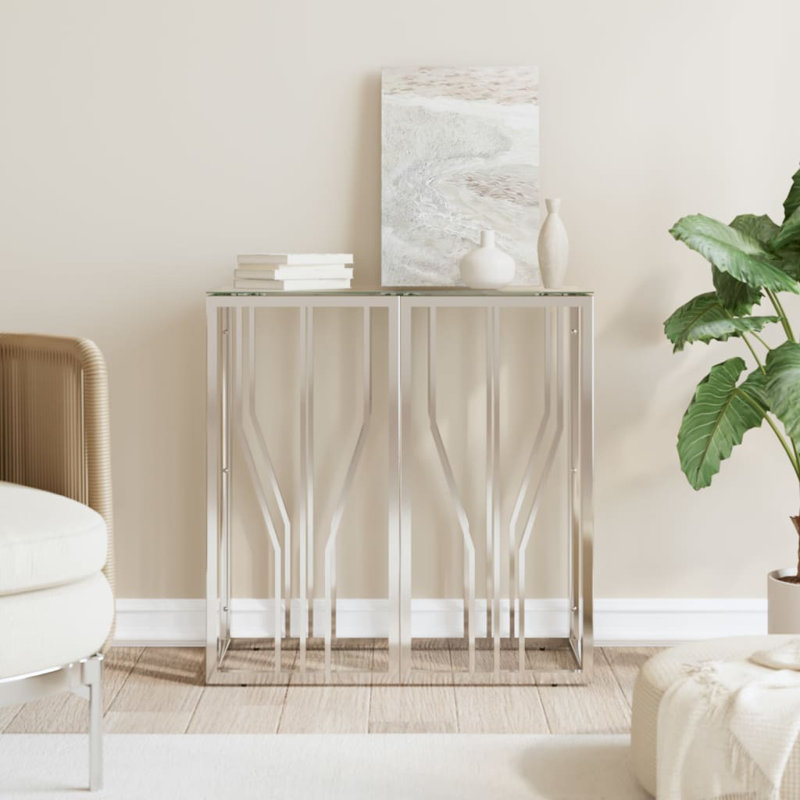 Asruddin 70cm Glass Top Console Table