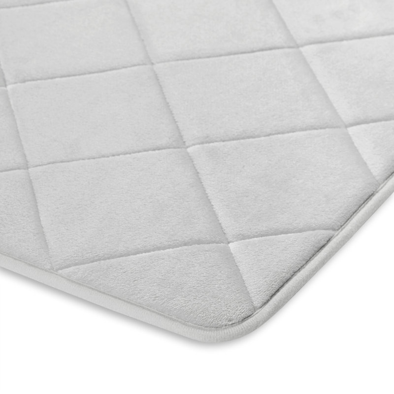 Haruhi Non-Slip Bath Mat, 22" W x 36" L, Light Gray