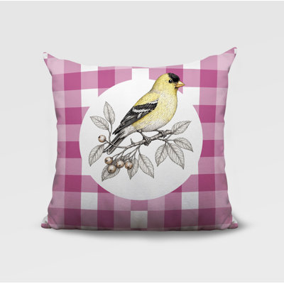 Oreiller réversible intérieur / extérieur Yellow Finch