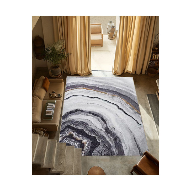 Tapis décoratif lavable à la machine, Rectangle 4 pi 7 po x 6 pi 7 po