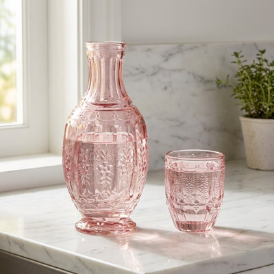 Vintage Pink 2-Piece Carafe Set