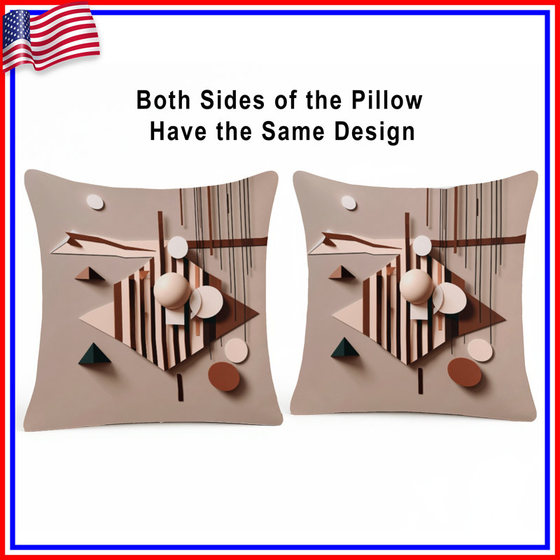 Coussins décoratifs à motif géométrique, 26 x 26 pouces