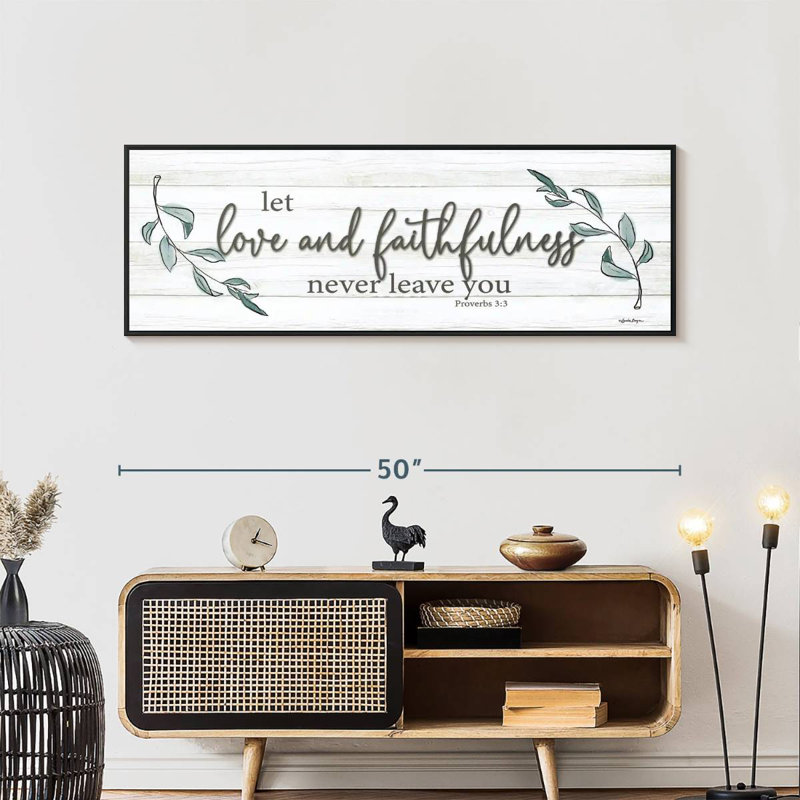Love and Faithfulness, Cadre flottant noir, 49 po x 17 po