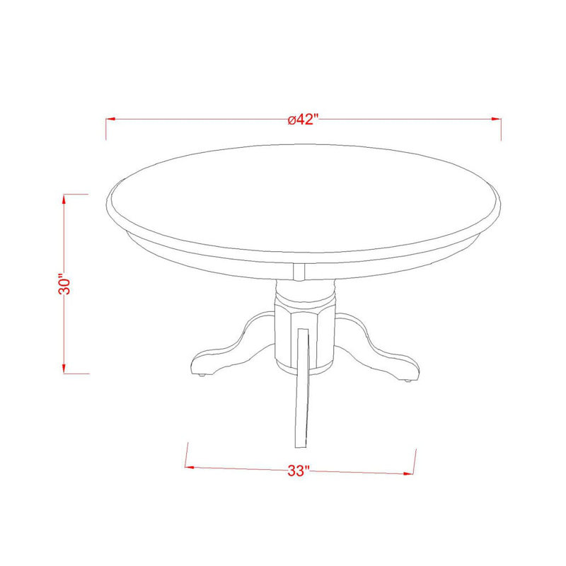 5 Piece Kitchen Table Set Consists of a Round Dining Table with Pedestal and 4 Padded Chairs, Navy/White