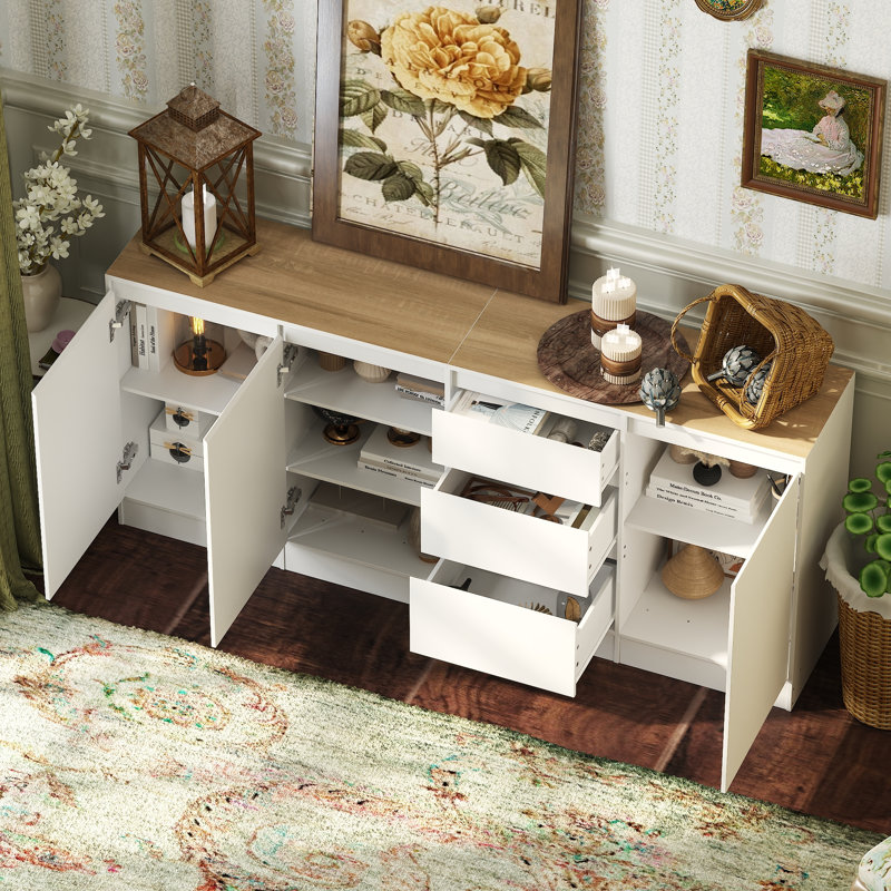 70.9"W Sideboard With 3 Door 3 Drawer