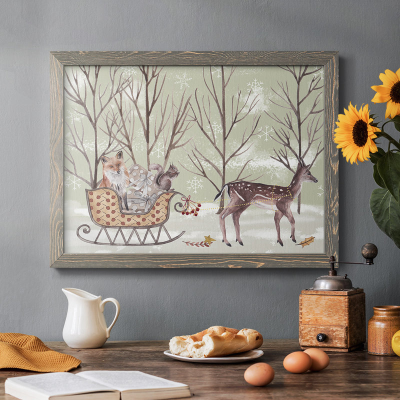 «Christmas Time I», peinture sur toile encadrée, Gris, H 28 po x l 42 po