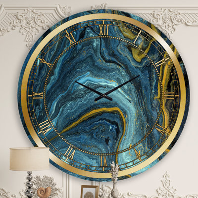 Agathe Ripple Golden Rivers - Modern wall clock