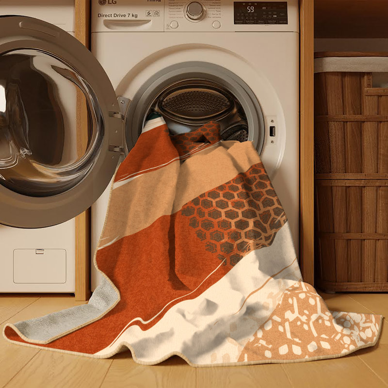 Tapis bohème géométrique brun lavable à la machine Roslindale - reliure brun clair, 3 X 5