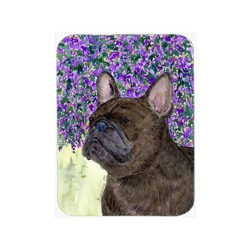 Planche à découper en verre bouledogue french caroline
