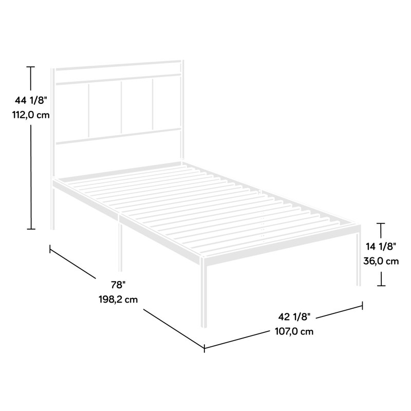 Black Twin Bed Frame With Horizontal Slat Headboard Stylish Design, Robust Support, Quick Setup Platform In Space, Complementary Bedding,