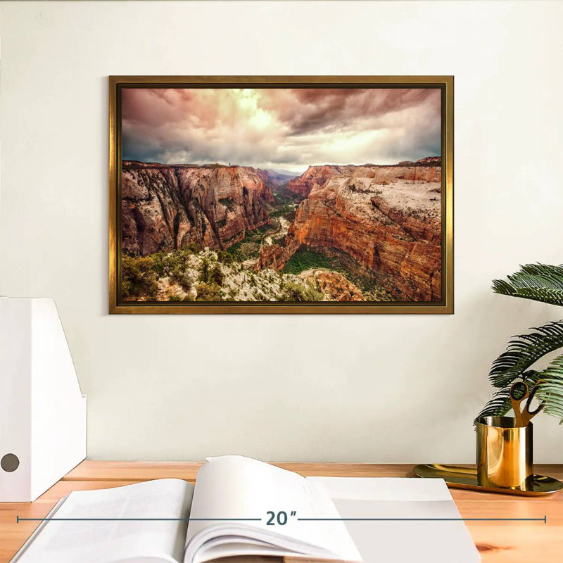 Parc national de Zion à couper le souffle, Cadre flottant doré, 13 po x 9 po
