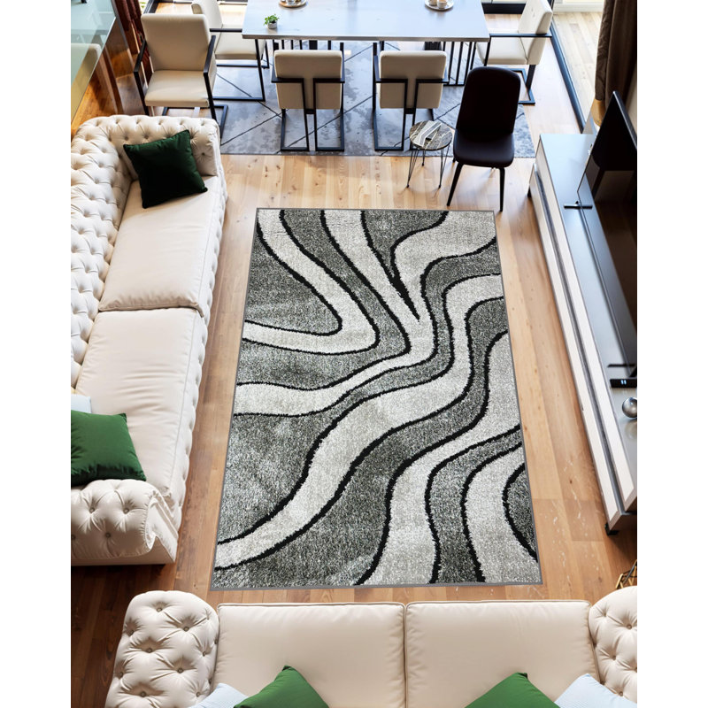 Tapis à motif géométrique abstrait moderne pour la chambre à coucher (8 x 10 (7 pi 8 po x 10 pi 8 po))