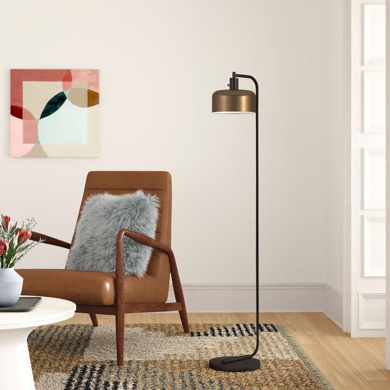 Lampe sur pied arquée 57 po Calianne, Laiton