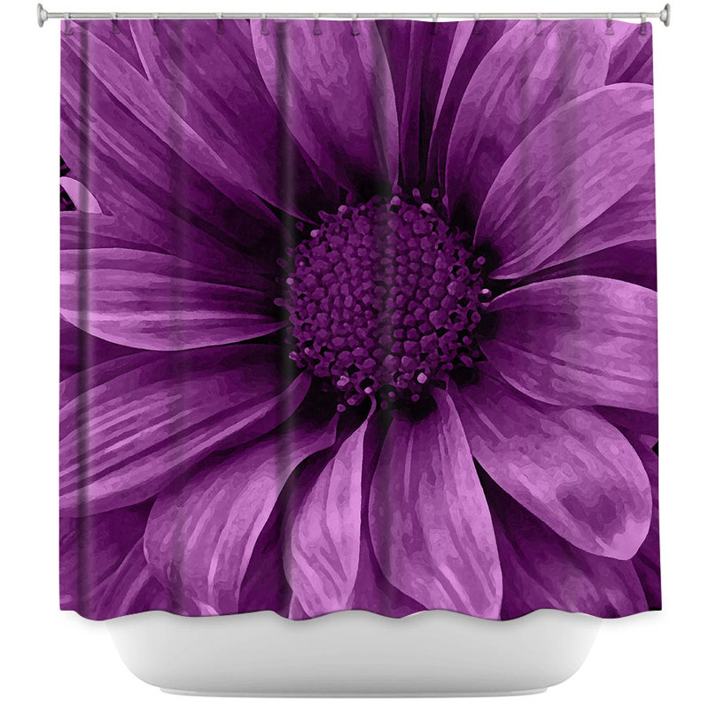 Daisy Grape Single Shower Curtain, Purple