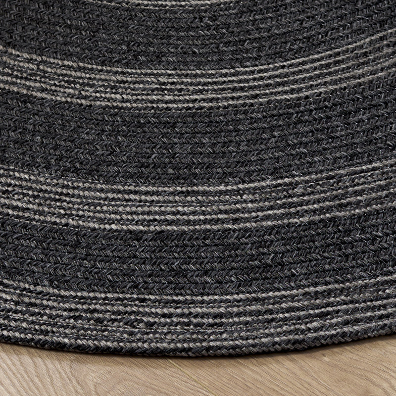 Braided 265 Hand Woven Performance Machine Washable No Pattern Rug, Round 5'