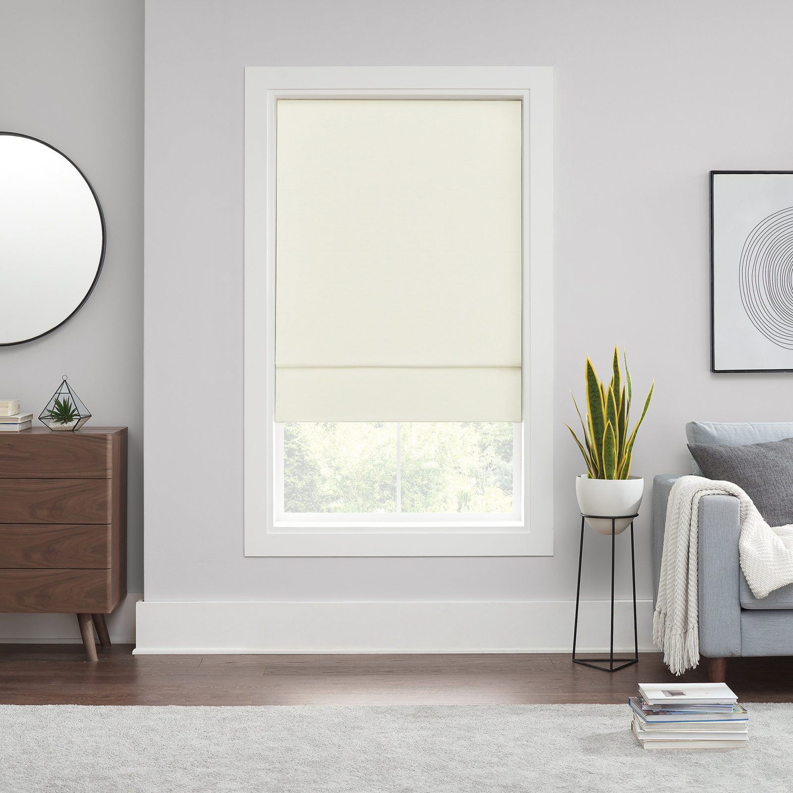 Eclipse Blackout Roman Shade, Ivory, 36"W x 64"L