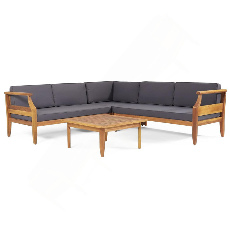 4-PIECE SOFA SET, DARK GRAY