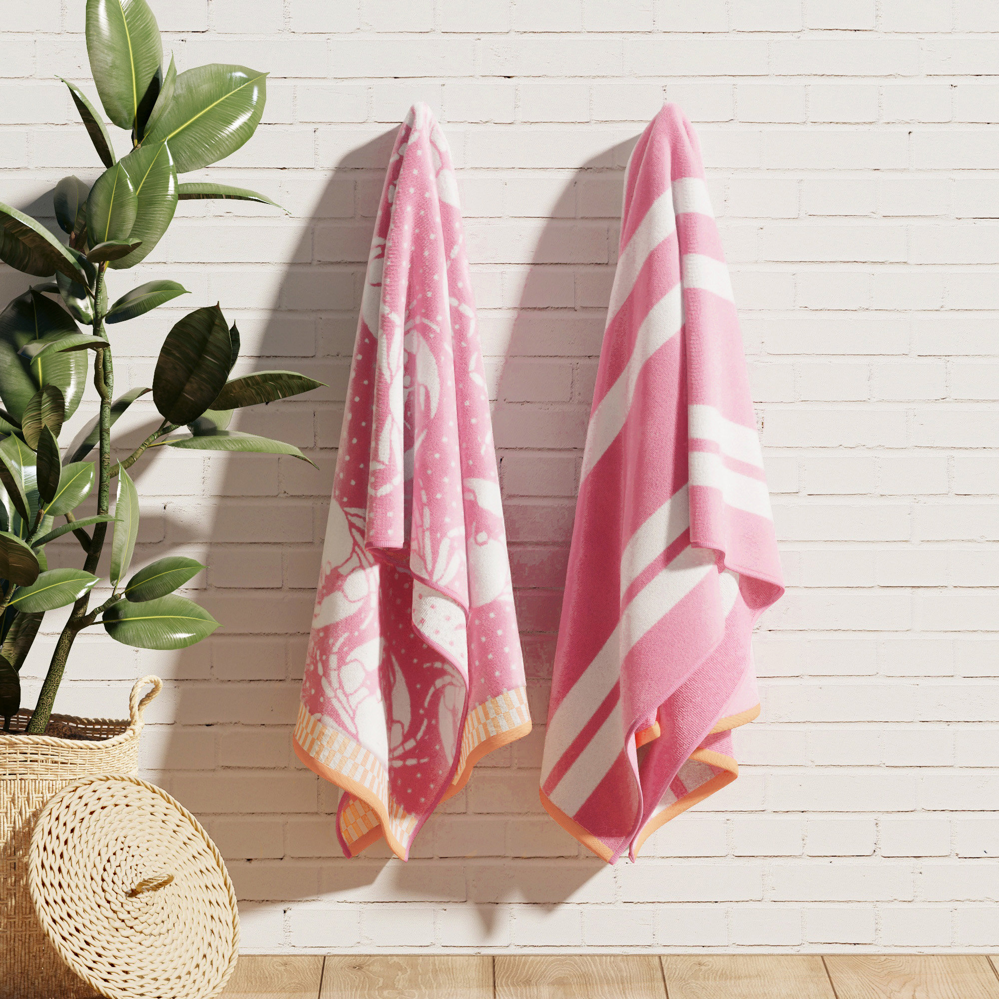 Dovecove 100% Cotton Jacquard Printed 2 Pack Beach Towels & Reviews | Birch Lane