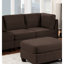 Chaise de salon contemporaine en tissu de café noir, pieds de dossier-1317003691