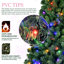Arbre de Noël 7 pi en PVC avec 380 lumières DEL Wi-Fi Music Sync - Contrôle de l'application, 1339 pointes, branches articulées, effets bicolores, base en métal-1317320013