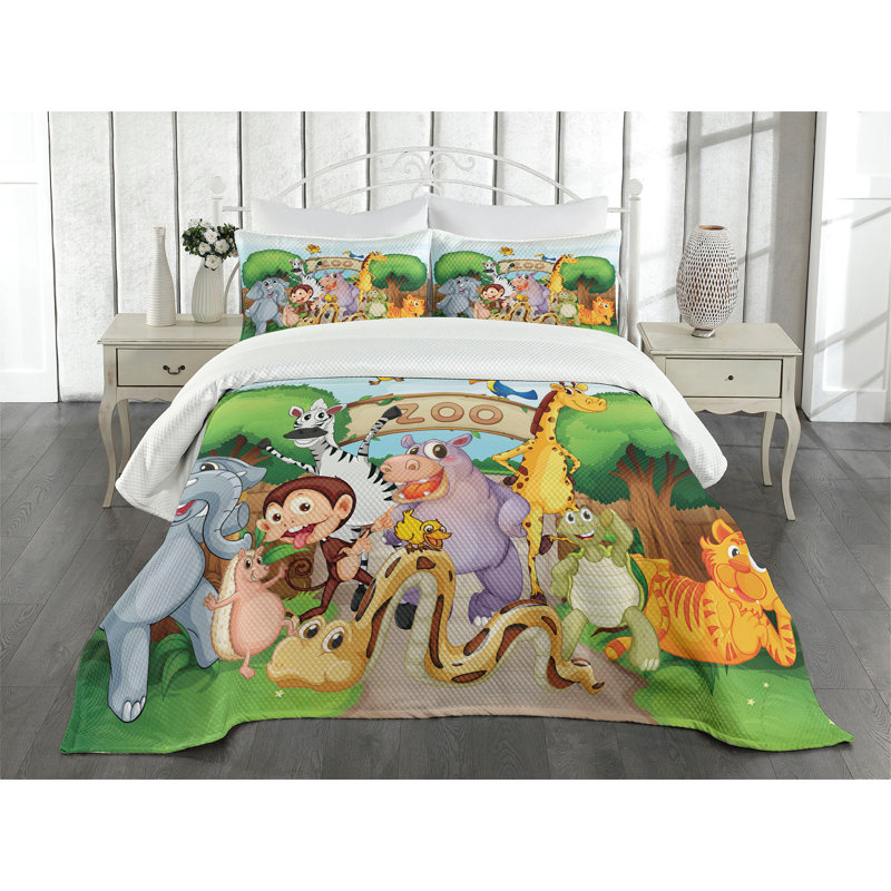 Multicolore Ambesonne, Couvre-lit pour très grand lit + 2 taies décorat