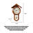 Vintage solid wood wall clock with a roof-shaped top and a metal pendulum