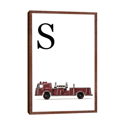 S Fire Engine Letter 1 Piece Wall Art on Canvas
