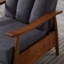 Fauteuil inclinable moderne - fabrication en bois massif et inclinable avec repose-pieds en lin gris foncé