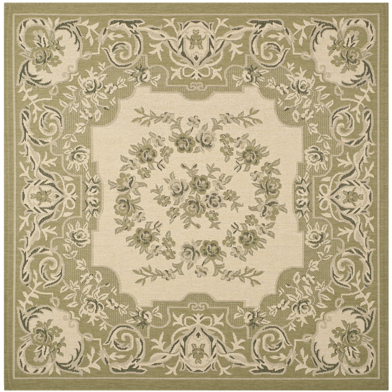 Tapis oriental d'intérieur / extérieur Galena Performance, Carré 6 pi 7 po