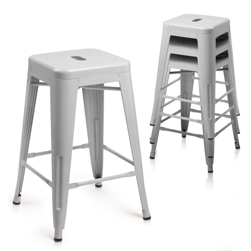 Kery metal bar stools, Gris, Tabouret de comptoir (siège d'une hauteur de 24,5