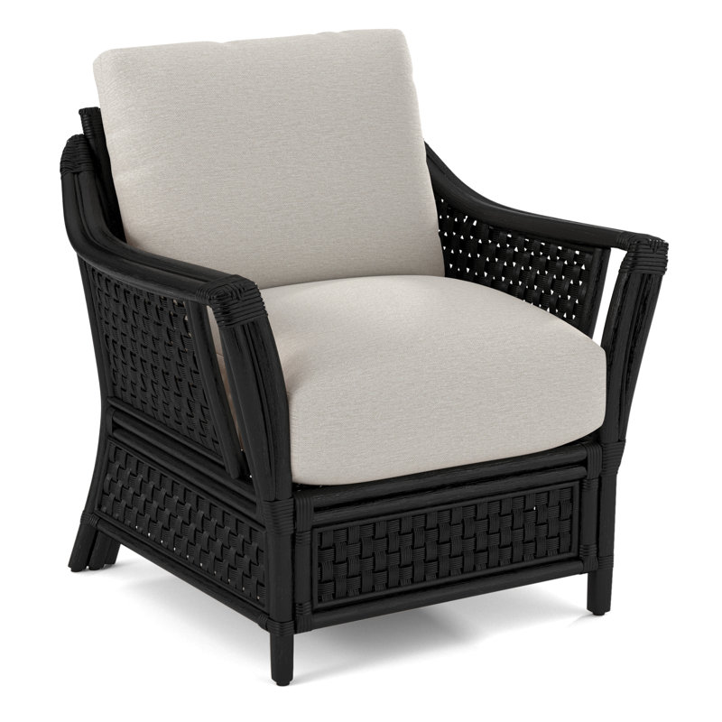 Boca Upholstered Armchair, Black, White Performance Fabric; 0851-94