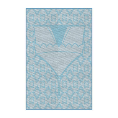 Tapis décoratif bleu