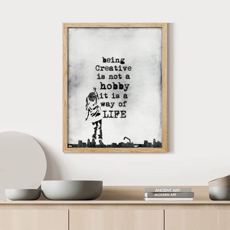 «Being Creative Is A Way Of Life Banksy Industrial Graffiti Wall» sur, Naturel, H 16 po x l 12 po