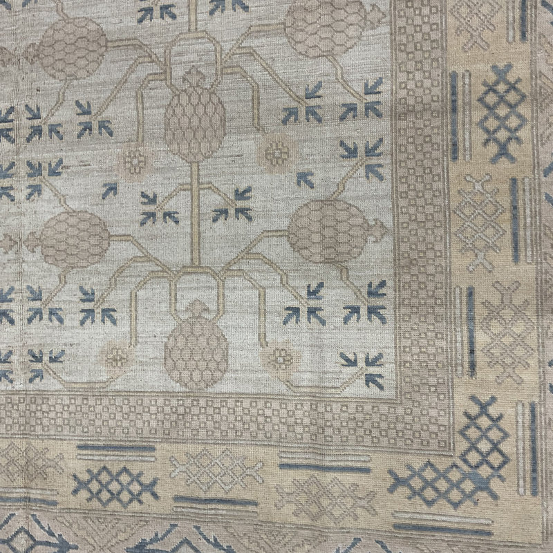 Tapis en laine Khotan à teinture végétale fabriqué à la main Herat ORIENTAL