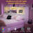 Queen Size Headboard,bed Headboard With Storage Shelf For Full Size Bed Frame,stylish Bookcase Headboard With Charging Station & Led Lights,engineered Wood Queen Size Headboard, Noise-free Headboard